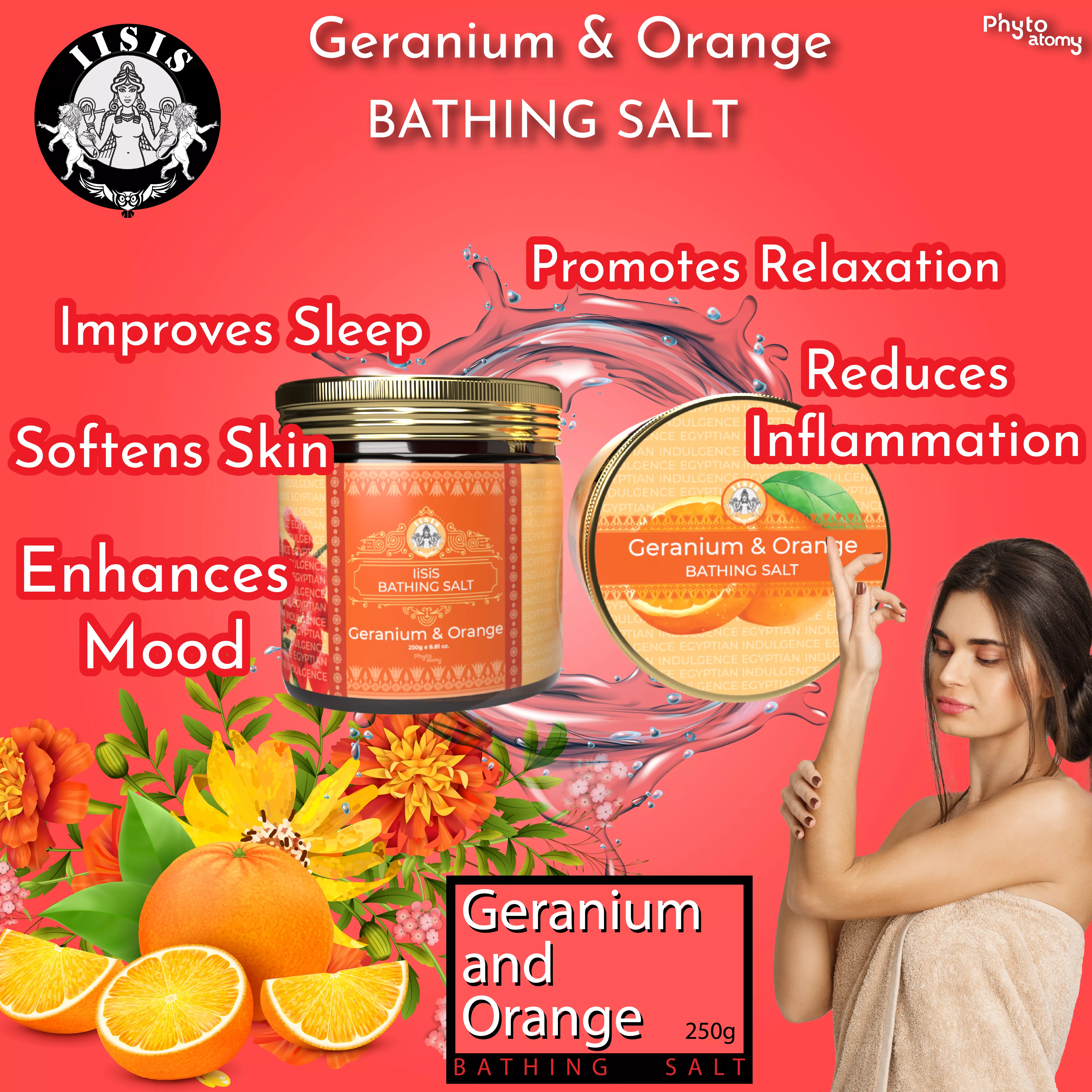 Geranium & Orange Bath Salt (250g)